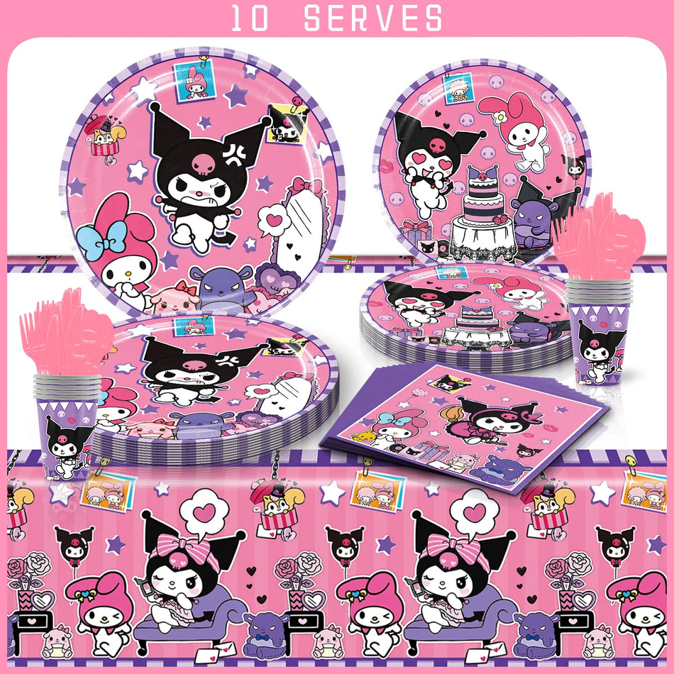 Sanrio Kuromi Birthday Party Decoration Supplies Kit