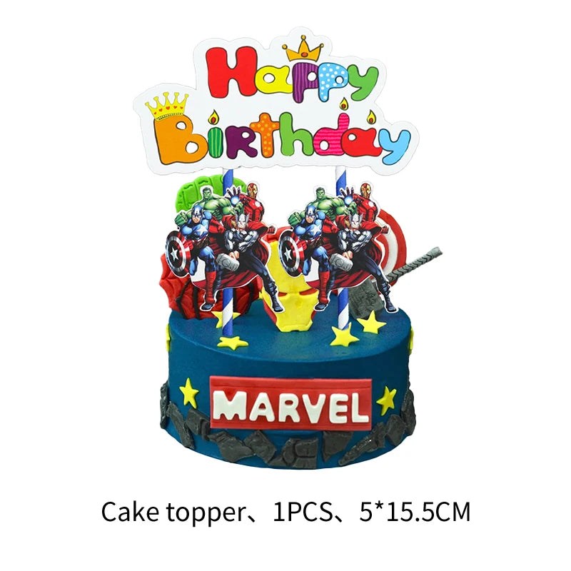 🔵 Avengers Hulk Iron Man Birthday Party Διακοσμήσεις επιτραπέζιων πλακών φλιτζάνια άχυρου τραπεζομάντιλο Marvel Superhero Kids Party Supplies - Κύπρος