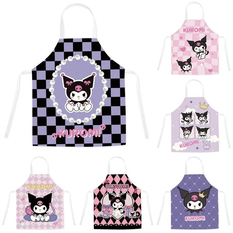 Kawaii Sanrio Kuromi Ebeveyn -Çocuk Önlük Seti - Kıbrıs