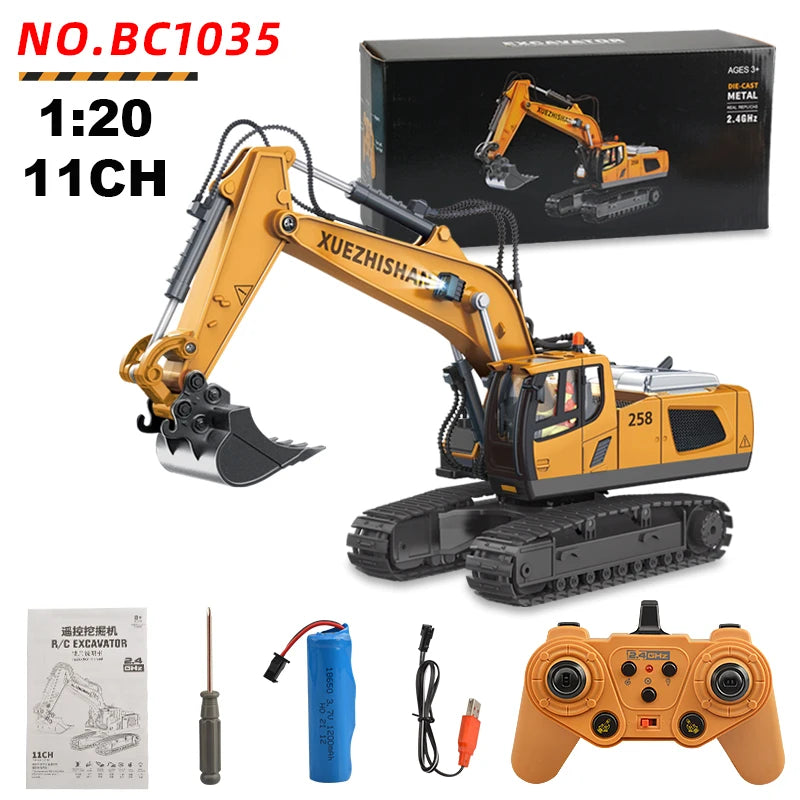 BigShu 1 24 9CH Remote Control Bulldozer Truck with Shovel and Excavat InterCyprus