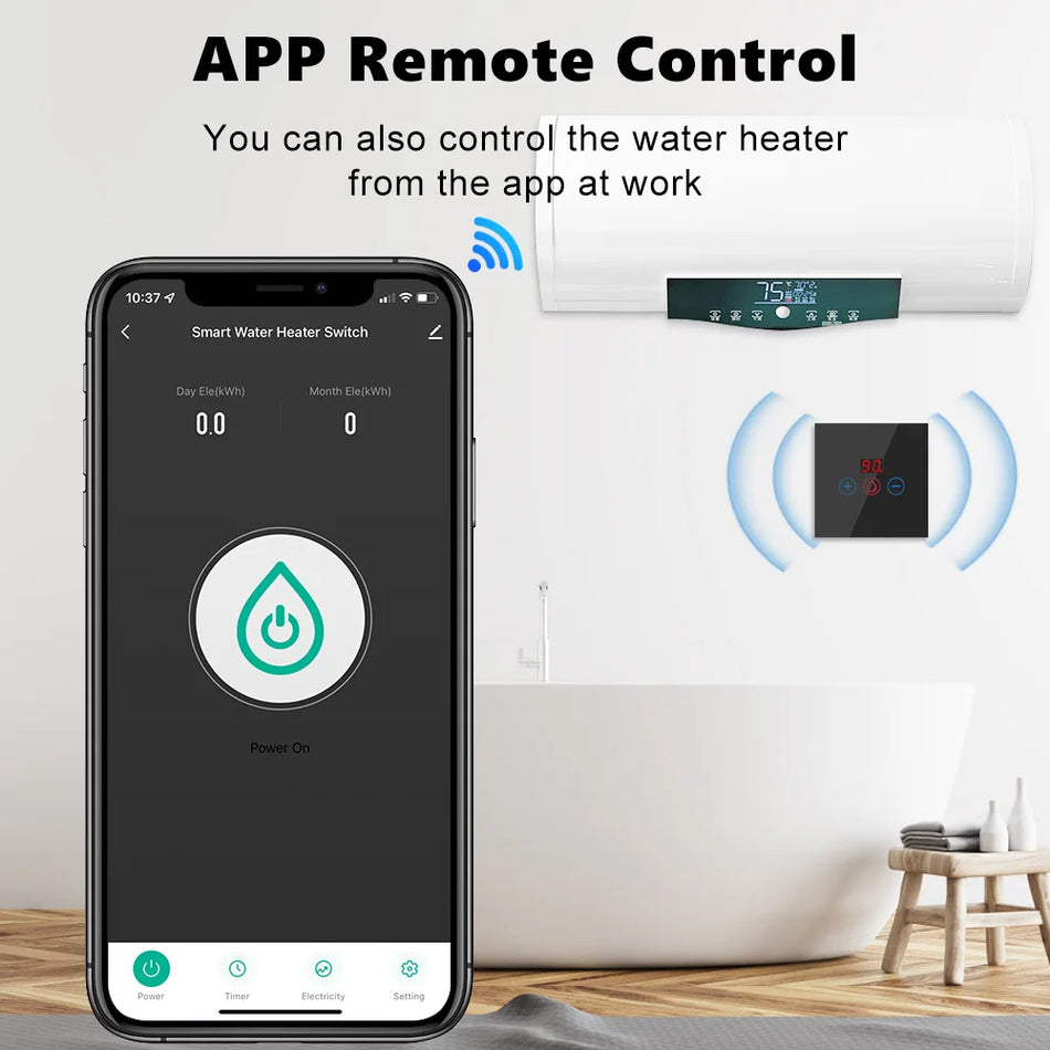 UNSH WiFi Smart Water Heater Switch with Power Monitoring and Voice Control