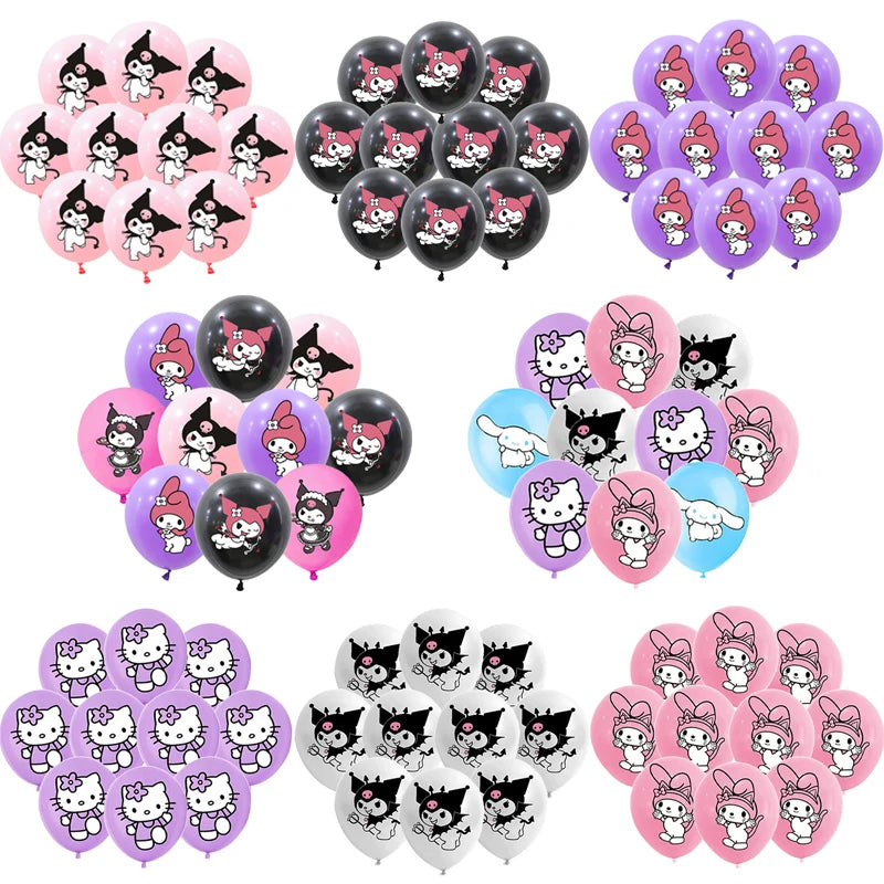 Sanrio Kuromi Latex Balloon Set - 10 Pcs Party Supplies for All Occasions