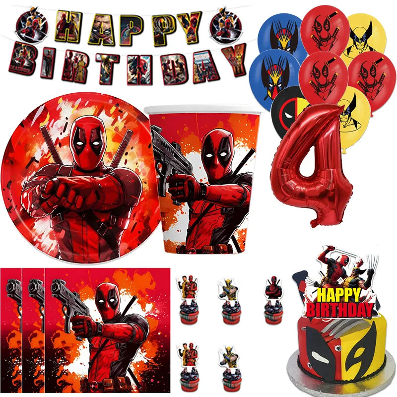 Marvel Deadpool & Wolverine Birthday Party Party Disposable Table Valise