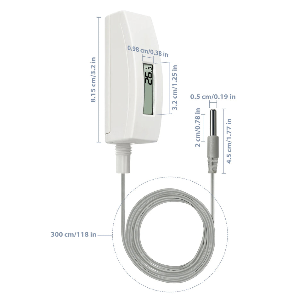 Ecowitt WN34L Thermomètre à piscine numérique imperméable avec écran LCD et câble de 10 pieds