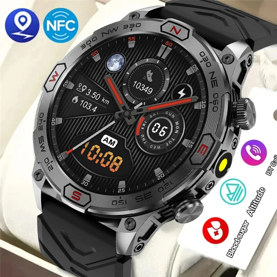 GEJIAN 1.43-inch Smart Watch with ECG, Heart Rate Monitoring, AI Voice and Bluetooth Calling