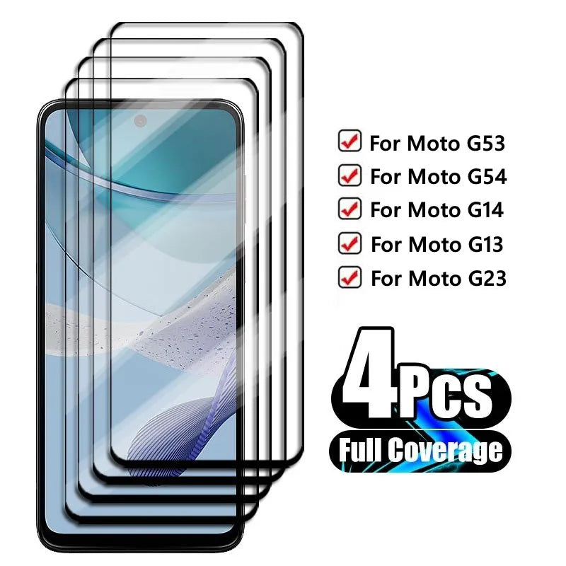 4pcs Glas für Motorola Moto G53 Temperiertes Glas Motorola Moto G53 G54 G14 G13 G23 Bildschirmschutzschutzmeldung