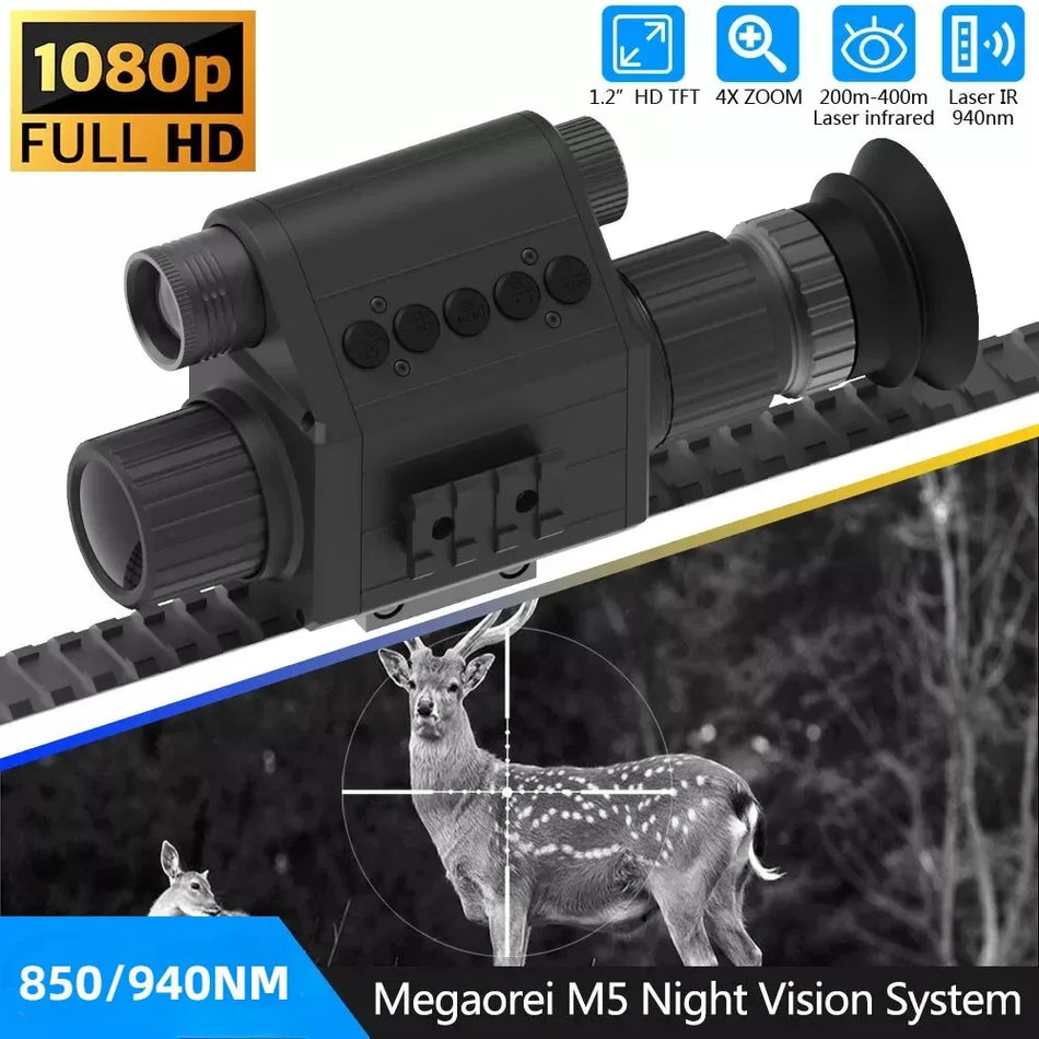 Télescope de vision nocturne numérique Noenname - Caméra de chasse 1080p avec résistance aux chocs