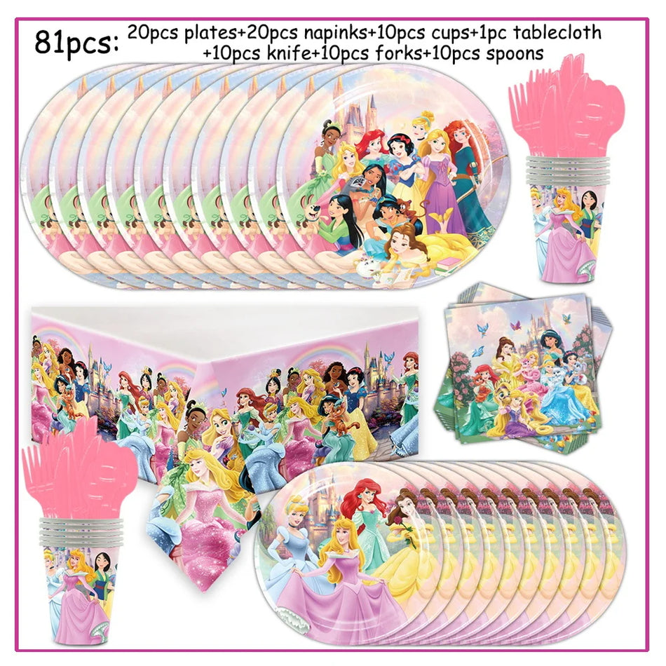 🔵 Disney Princess Birthday Party Supplies Set - Cyprus