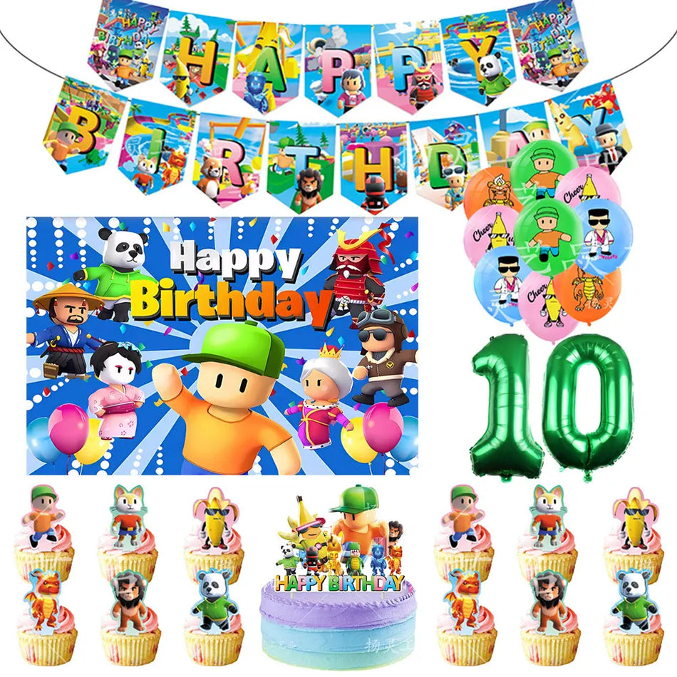 Stumble Guys Themed Birthday Party Decoration Set