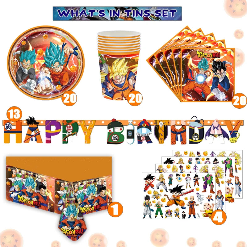 Dragon Ball Z Son Goku Birthday Party Supplies - 79pcs Decorations - Cyprus