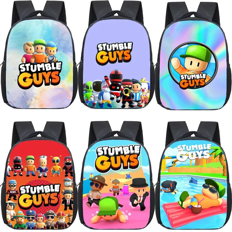 Stumble Guys 12 Inch Cartoon Kids Waterproof Backpack - Cyprus