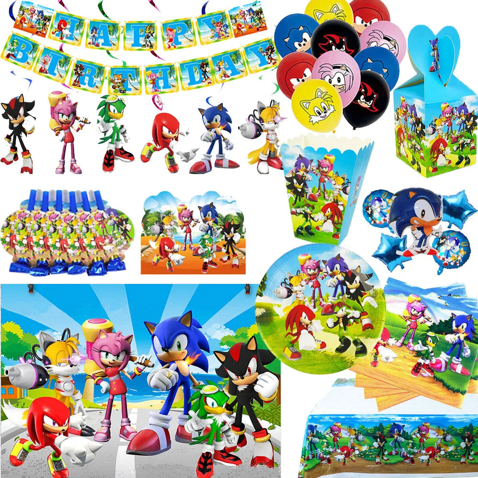 🔵 Sonic Party Malzemeleri Doğum Günü Seti - Kıbrıs