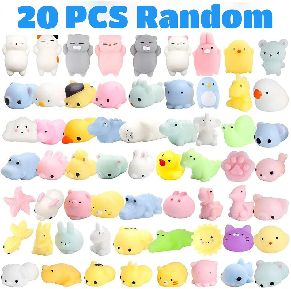 🔵 20PCS Mochi Squishies Kawaii Anima Squishy Toys For Kids Antistress Ball Squeeze Party Favors Stress Relief Toys Birthday Gift