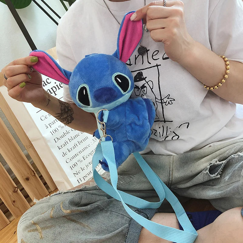 🔵 22cm Disney Stitch Plush Toy Doll Diagonal Bag - Fun & Functional Gift Idea for Youth - Cyprus