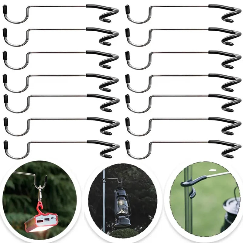 Stainless Steel Camping Light Pole Hook - Outdoor Multifunctional Stand Hook