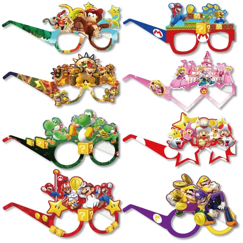 🔵 Süper Mario Gözlük Doğum Günü Partisi Malzemeleri Çocuk Hediyeleri - Kıbrıs