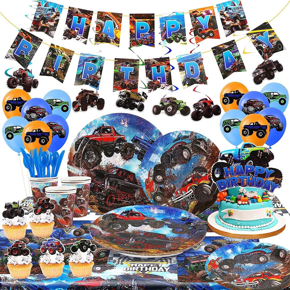 Monster Truck Birthday Party Decor Set - Cyprus