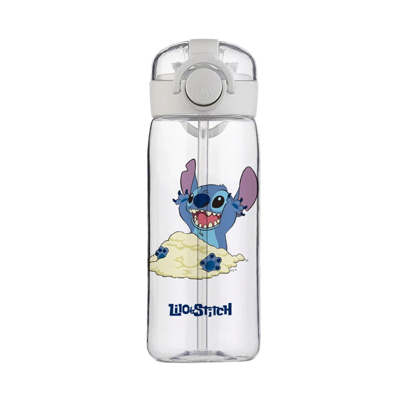 Disney Stitch Tasse Klare Wasserflasche - 400ML Auslaufsichere Sportflasche für Kinder 