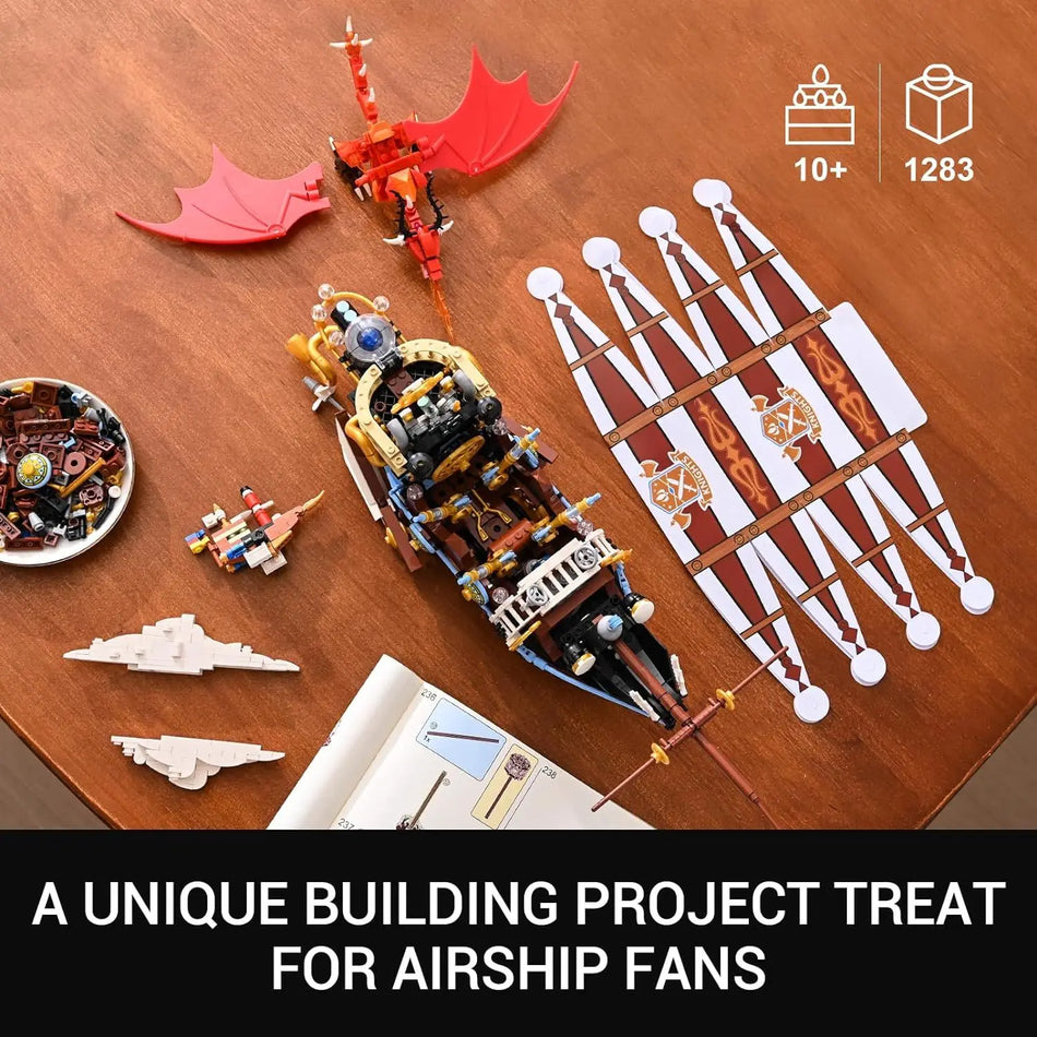 1283PCS Creative Airship Model Building Blocks Diy 3D Knights Airboat Bricks Toys Desktop Decoration Christmas Gifts For Kids