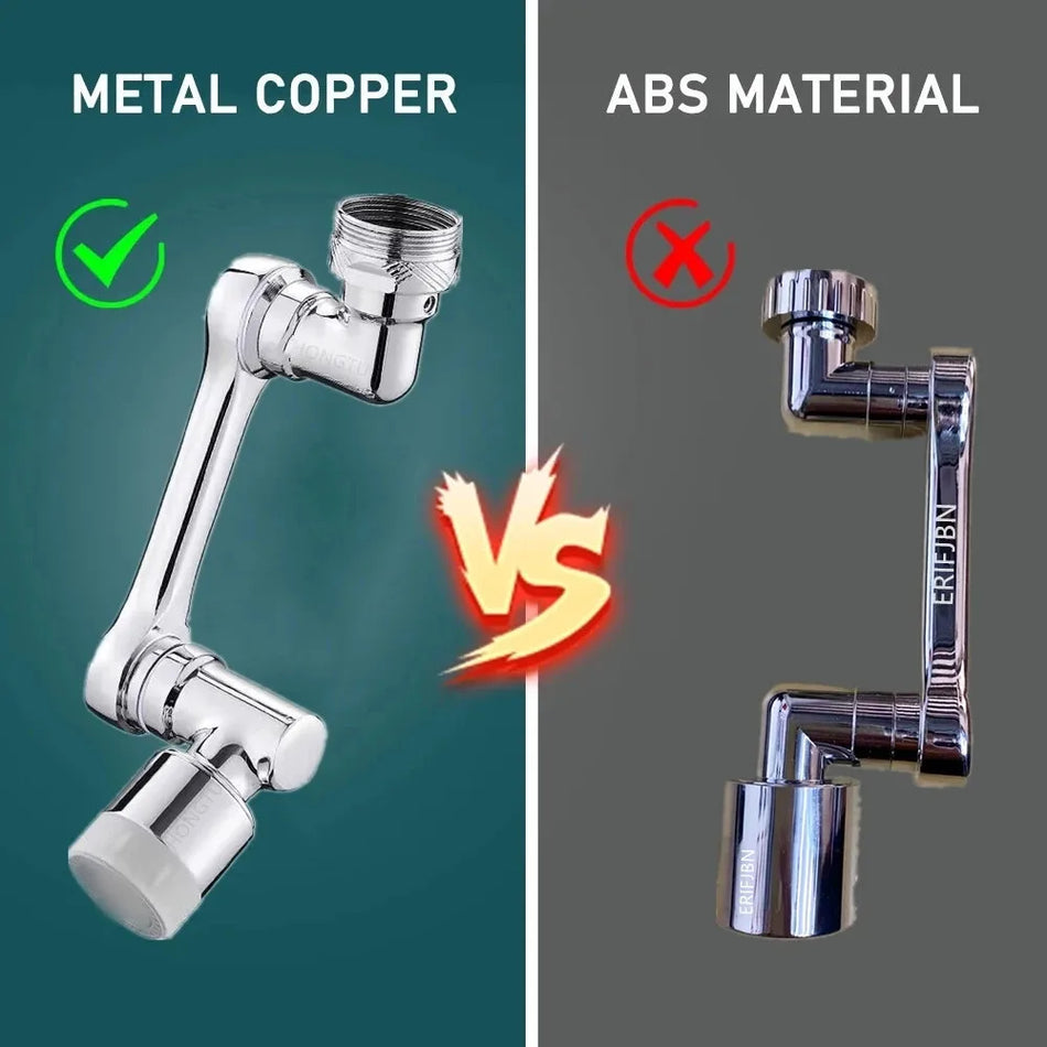 Metal Copper 1080° Rotation Faucet Aerator Extender Swivel Robotic Arm Faucets Sprayer Head Nozzle Kitchen Tap Saving Water