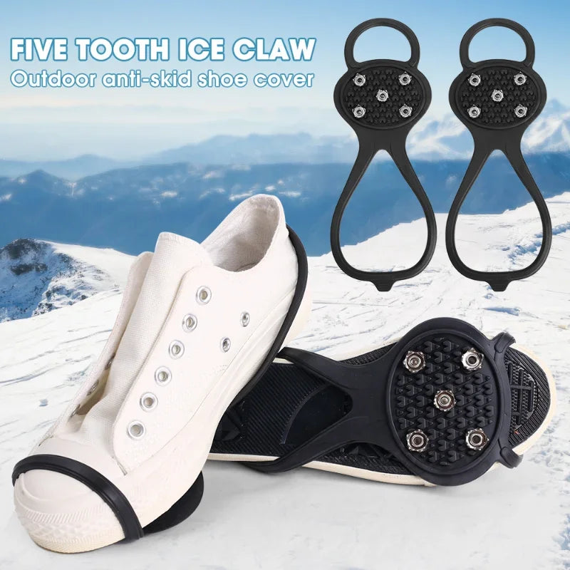 5 Teeth Ice Grippe Outdoor Silicone Shoe Cover - Anti-slip Crampons