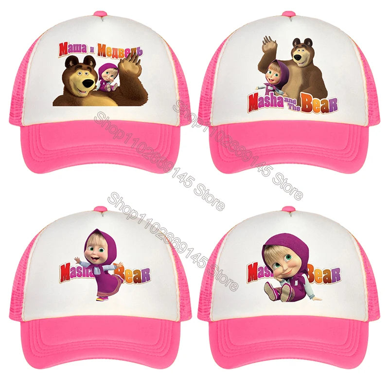🔵 Маша и медведя бейсбольная кепка Детская сетчатая шляпа - Дисней Кипр