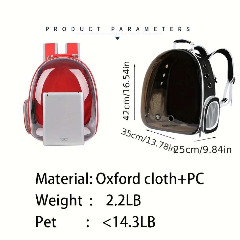 Breathable Transparent Cat Carrier Backpack for All Breeds