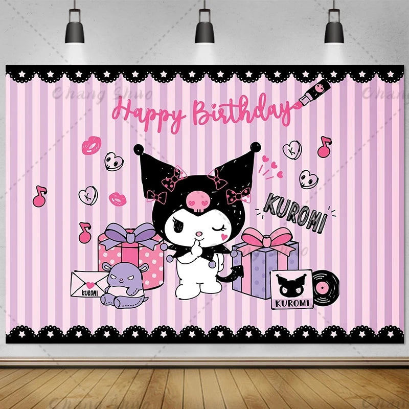 Custom Kuromi Photo Backdrop for Baby Showers & Birthday Parties