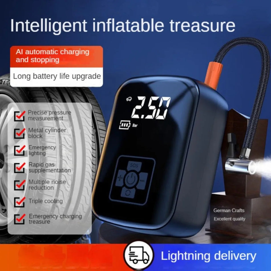 Wireless Portable Car Air Pump with Intelligent Digital Display - Cyprus