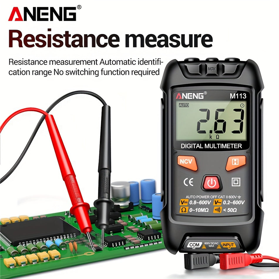 Aneng M113 Mini Digital Multimeter με ανίχνευση NCV και λειτουργία μπαταρίας