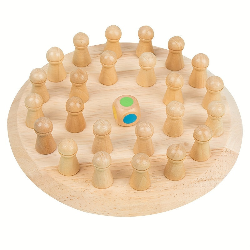 Limited Edition Wooden Educational Colour Memory Chess for Parent-Child Fun