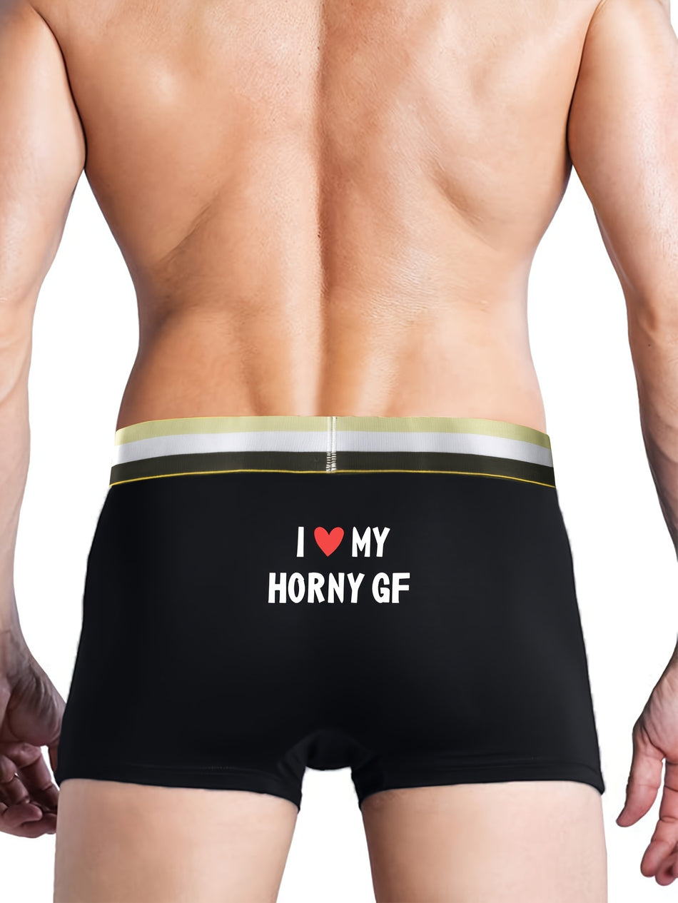 I Love Big Print Men's Fashion Graphic Boxer Briefs - Cyprus