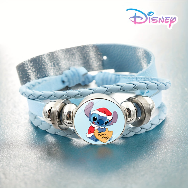 Stitch Christmas Charm Armband, Glasmaterial, Feste Urlaubspartydekoration & Accessoire, keine Batterie benötigt, federlose, Ume Marke, geeignet für Halloween, Hanukka, Thanksgiving, Valentinstag - 1 Stück