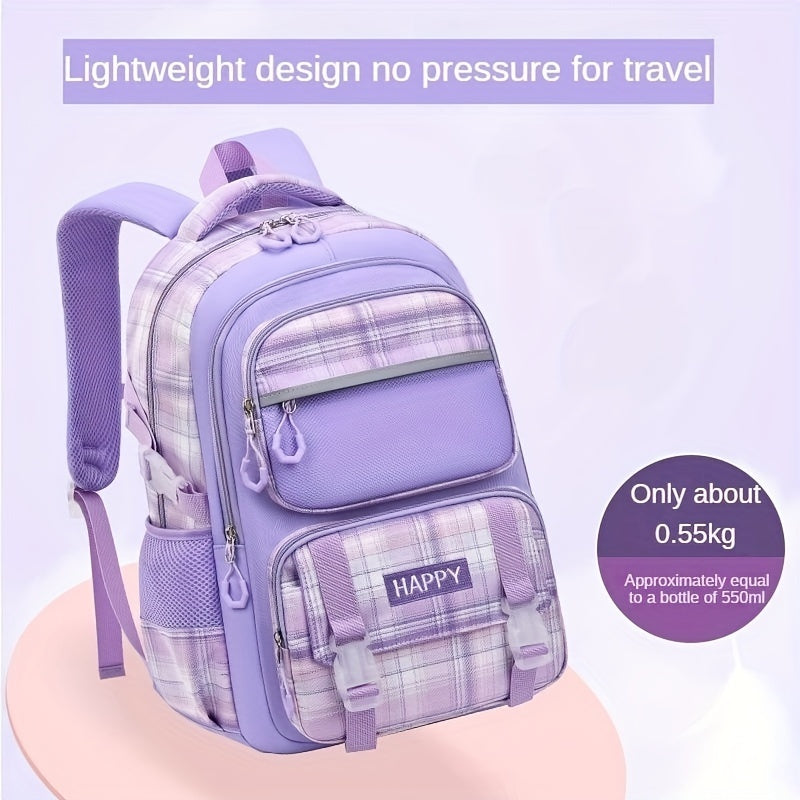 "Large Capacity Cute Girls Backpack - Nylon Schoolbag for Girls - Water-resistant - Cyprus"