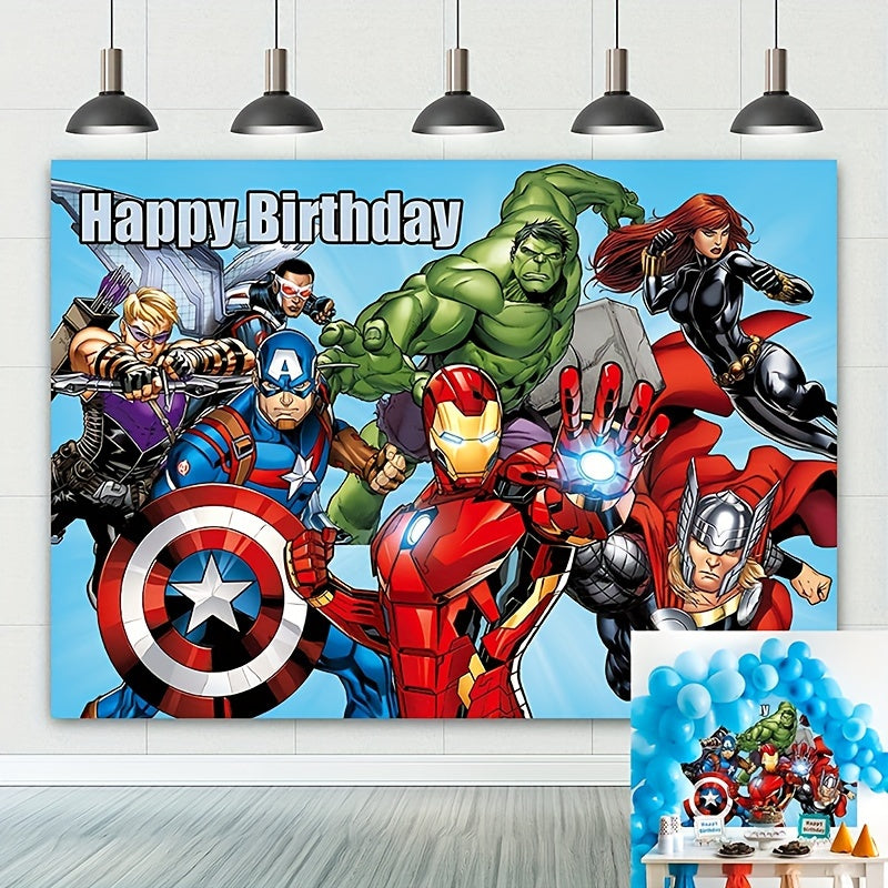🔵 Ume Marvel Avengers Superhero Backdrop - Hulk Iron Man Captain America Θέμα - Κύπρος
