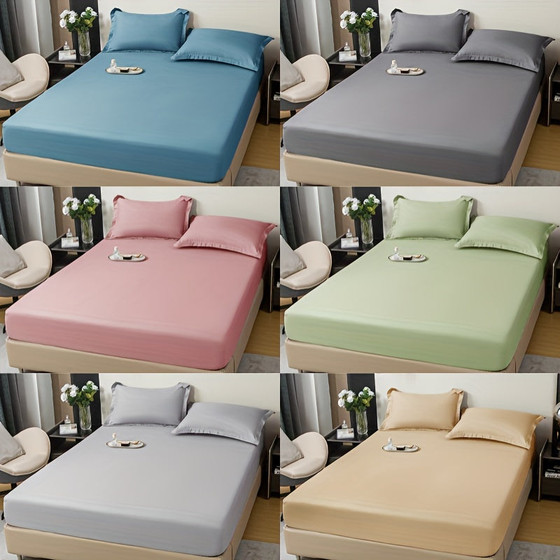 Luxurious Soft Skin-friendly Solid Colour Fitted Sheet Set - Cyprus