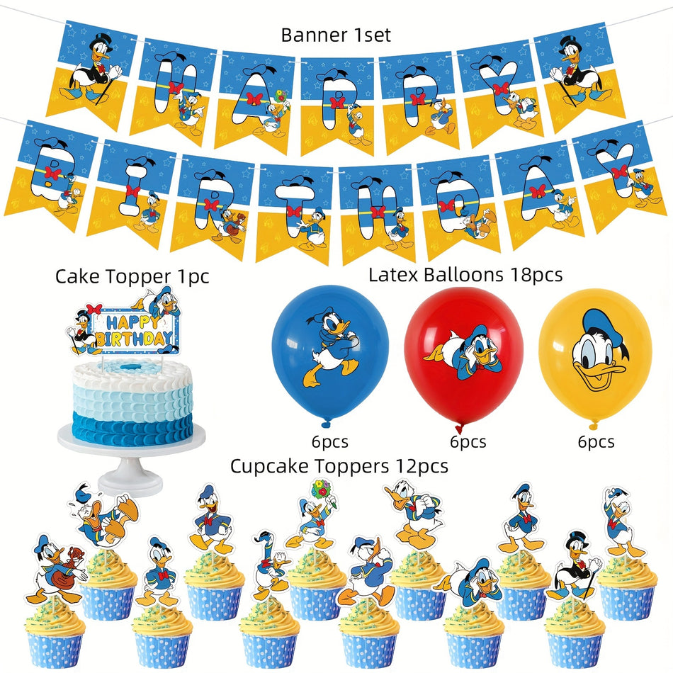 "Disney Donald Duck Hawaiian Party Pack - 32pc Birthday Decor Set 🎉" - Cyprus