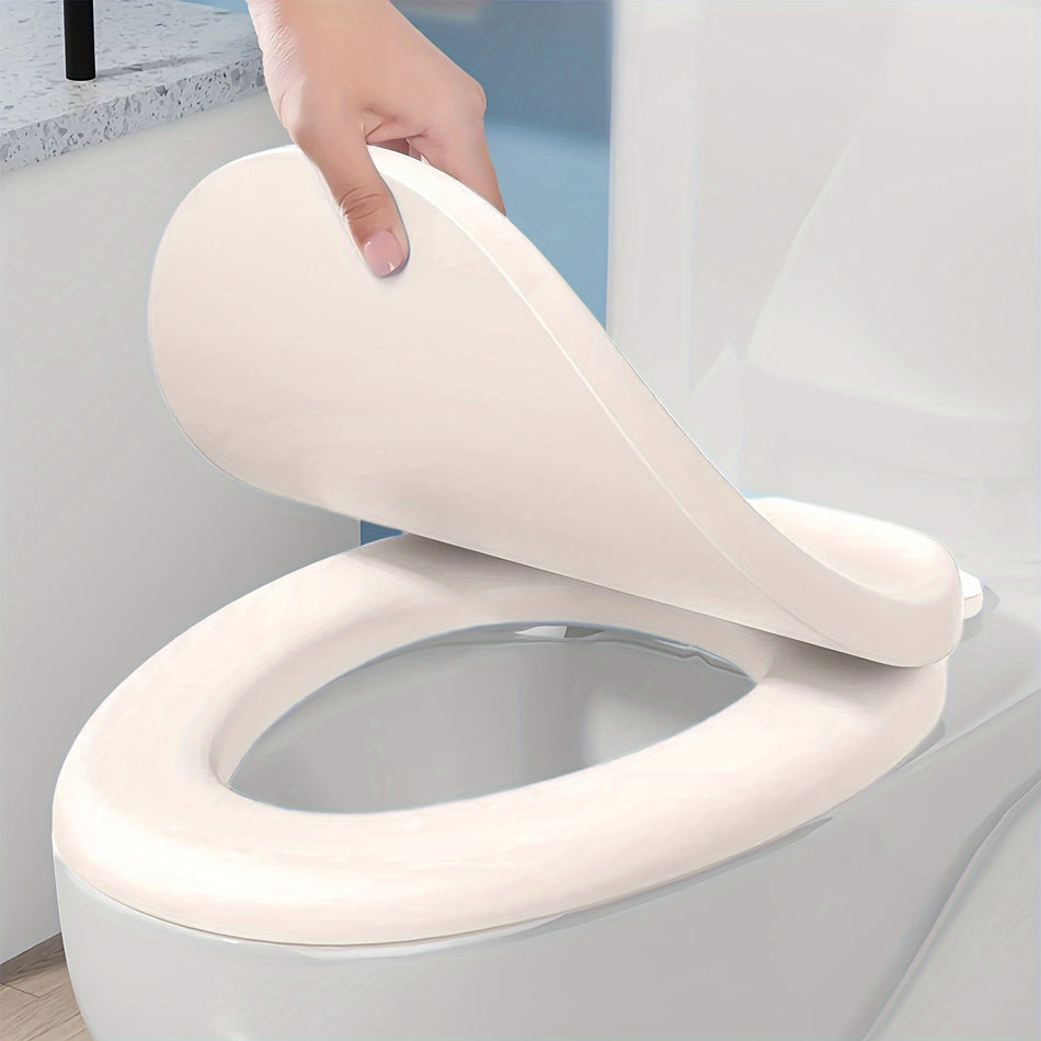 Easy-Clean Round Toilet Seat with Quick Release & Slow-Close Features