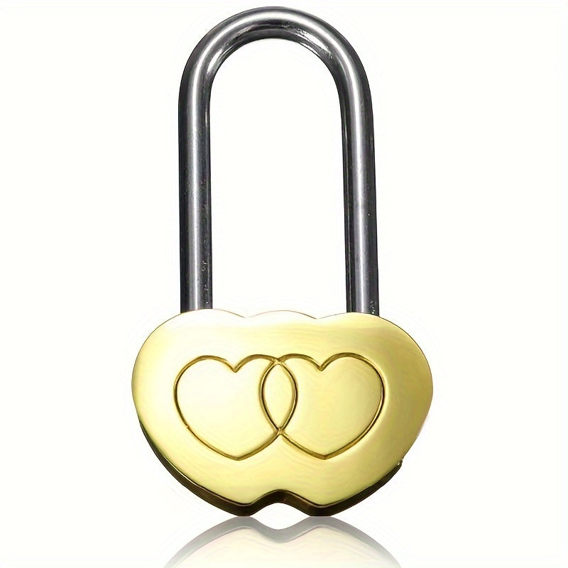 "Forever Love" Engraved Double Heart Love Lock Pendant - Cyprus