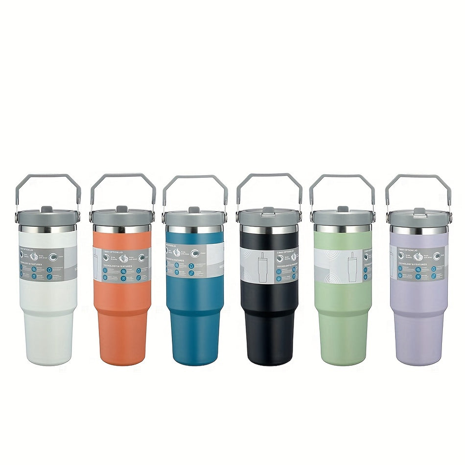 Portable Insulated Tumbler with Handle & Straw Lid - Cyprus