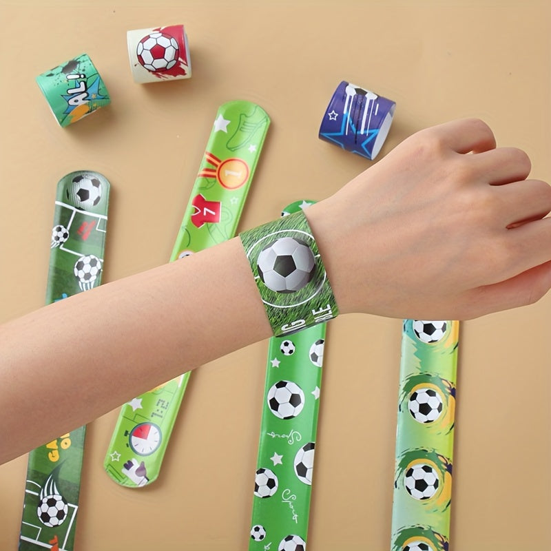 Sports Theme Party Football Wristband, Soccer PVC Slap Bracelets - Fits All - Cyprus