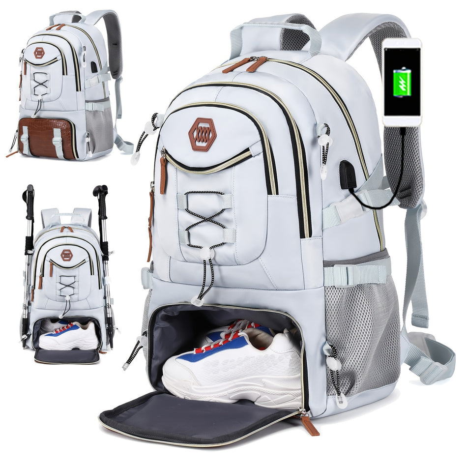 Large Capacity Waterproof Sports Camping Backpack with Shoe Storage and Laptop Compartment - Cyprus