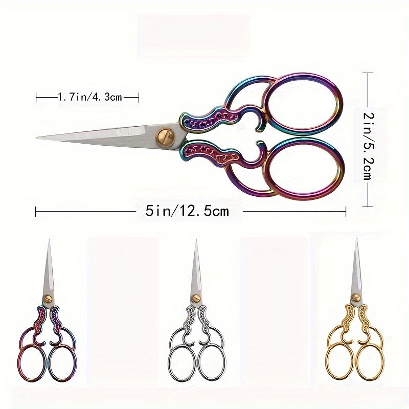 Vintage Stainless Steel Embroidery Scissors - Sharp Tip Sewing Cutter - for Adults & Crafts 14+ - Cyprus