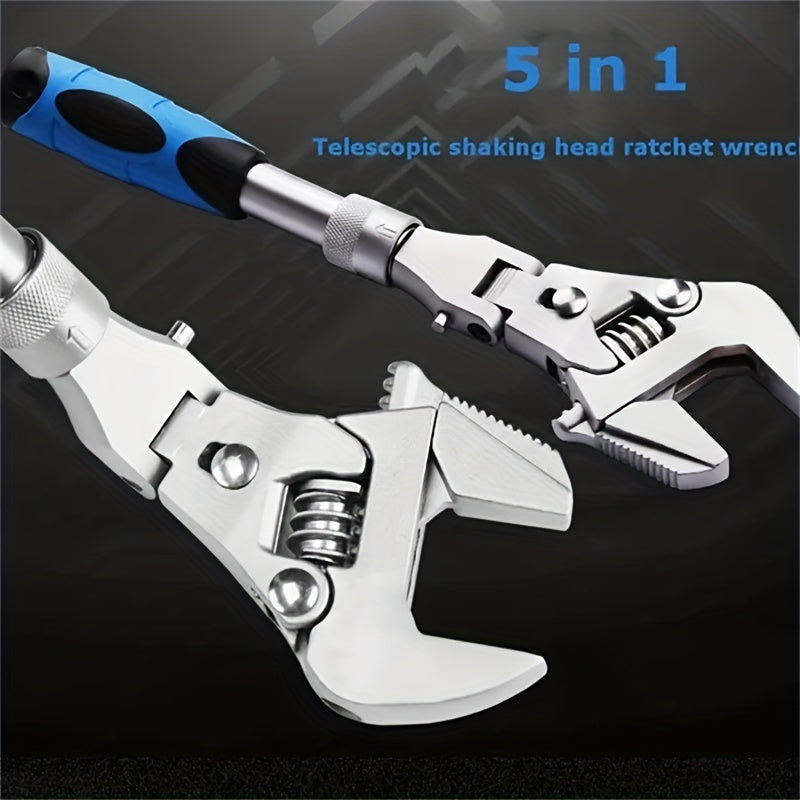 5-in-1 Adjustable Torque Wrench 25.4 cm Folding Spanner - Cyprus