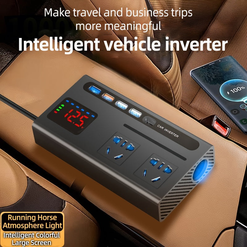 200W Car Inverter: 12V DC To 110V 24VDC To 220V Power Converter With LED Display & 4 USB Ports - Cyprus