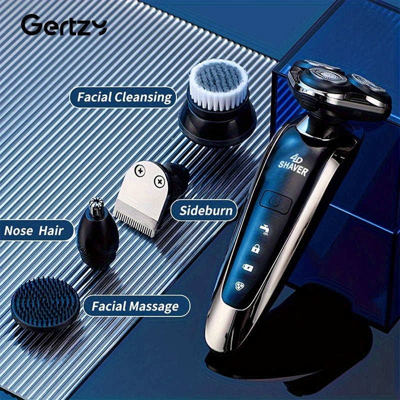 GERTZY 5-in-1 USB Rechargeable Electric Razor with 3D Floating Blades - Cyprus