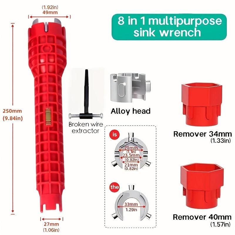 8-in-1 Multifunctional Sink Wrench: The Ultimate Tool For Bathroom Installation & Repair!