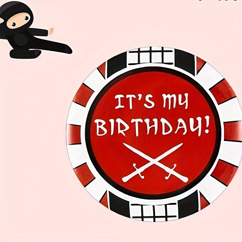 🔵 Ninja Party, doğum günü partisi dekoru için ninjas düğme pimi - Kıbrıs