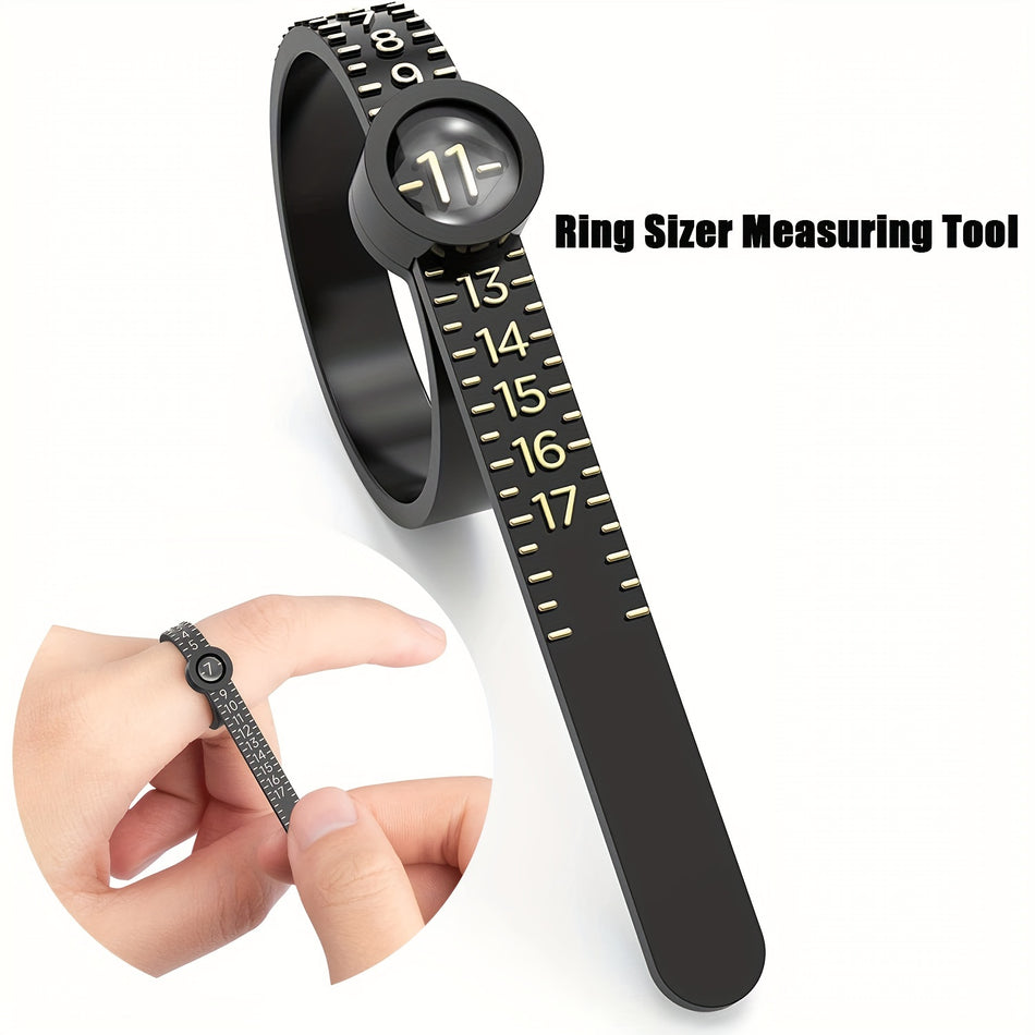 Upgraded Soft Ring Sizer Measuring Tool with Magnified Glass - Cyprus