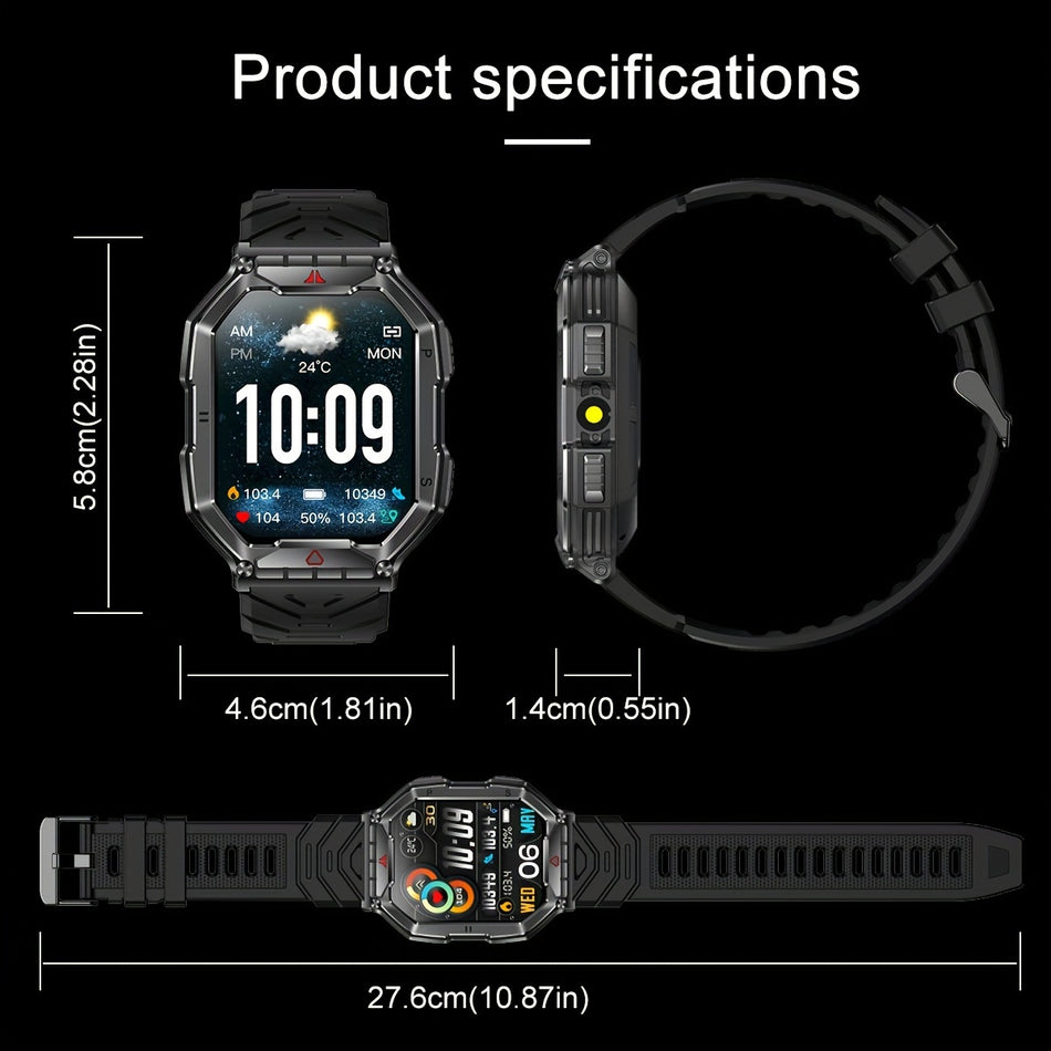 AMOLED Full Touch Smart Watch with 100+ Sports Modes & LED Flashlight - Cyprus